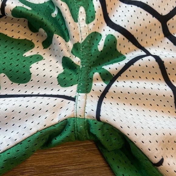 Mitchell & Ness Kelly Green Boston Celtics Hardwood Classics Big Face Shorts - Picture 6 of 9